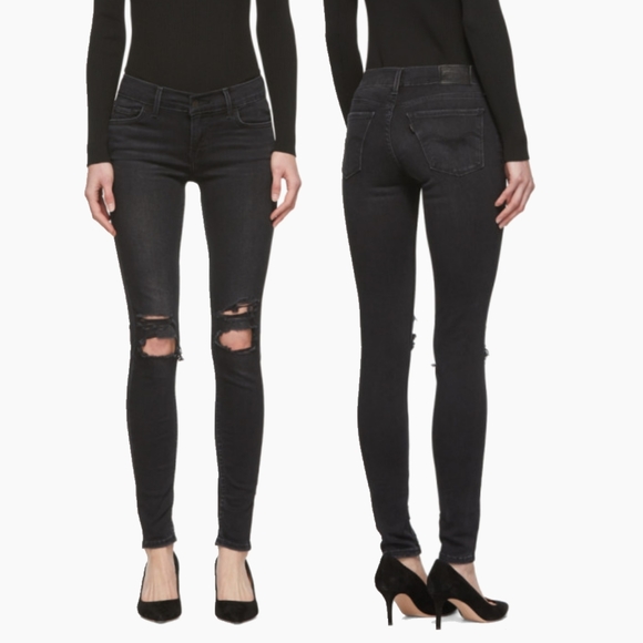 Levi's Denim - LEVI'S | 710 SUPER SKINNY BLACK JEANS
